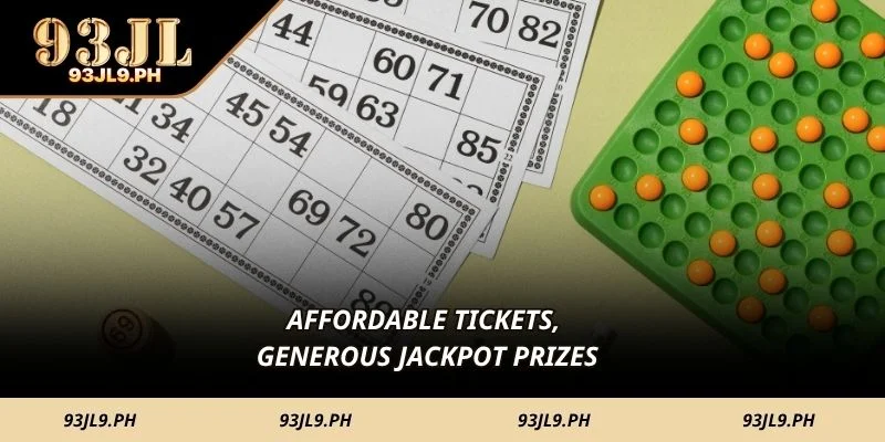 Affordable tickets, generous jackpot prizes
